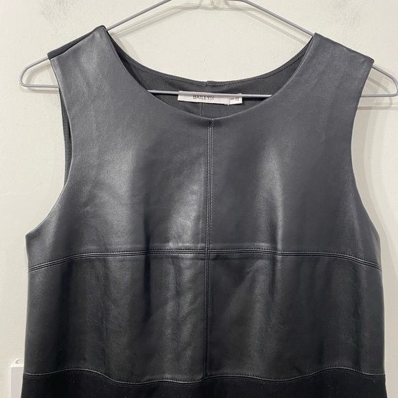 Anthropology Bailey44 Faux Leather/ Tweed Sleeveless Black Dress size S - Picture 4 of 9